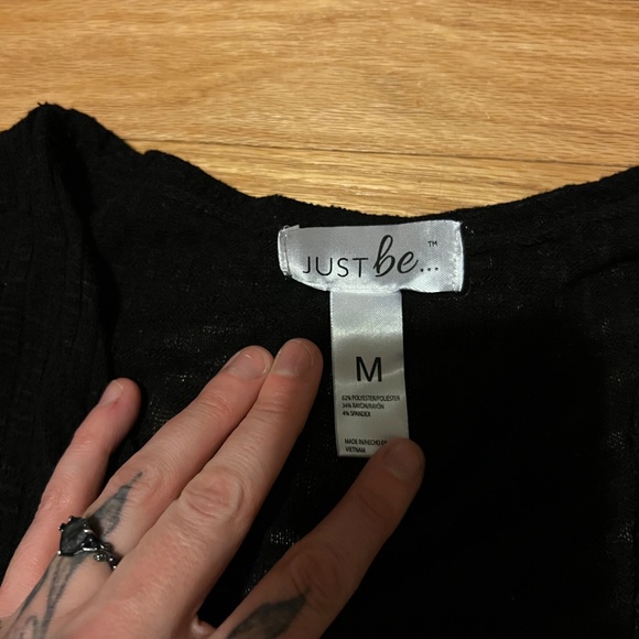 Just Be 3/4 sleeve black long cardigan - Picture 5 of 6